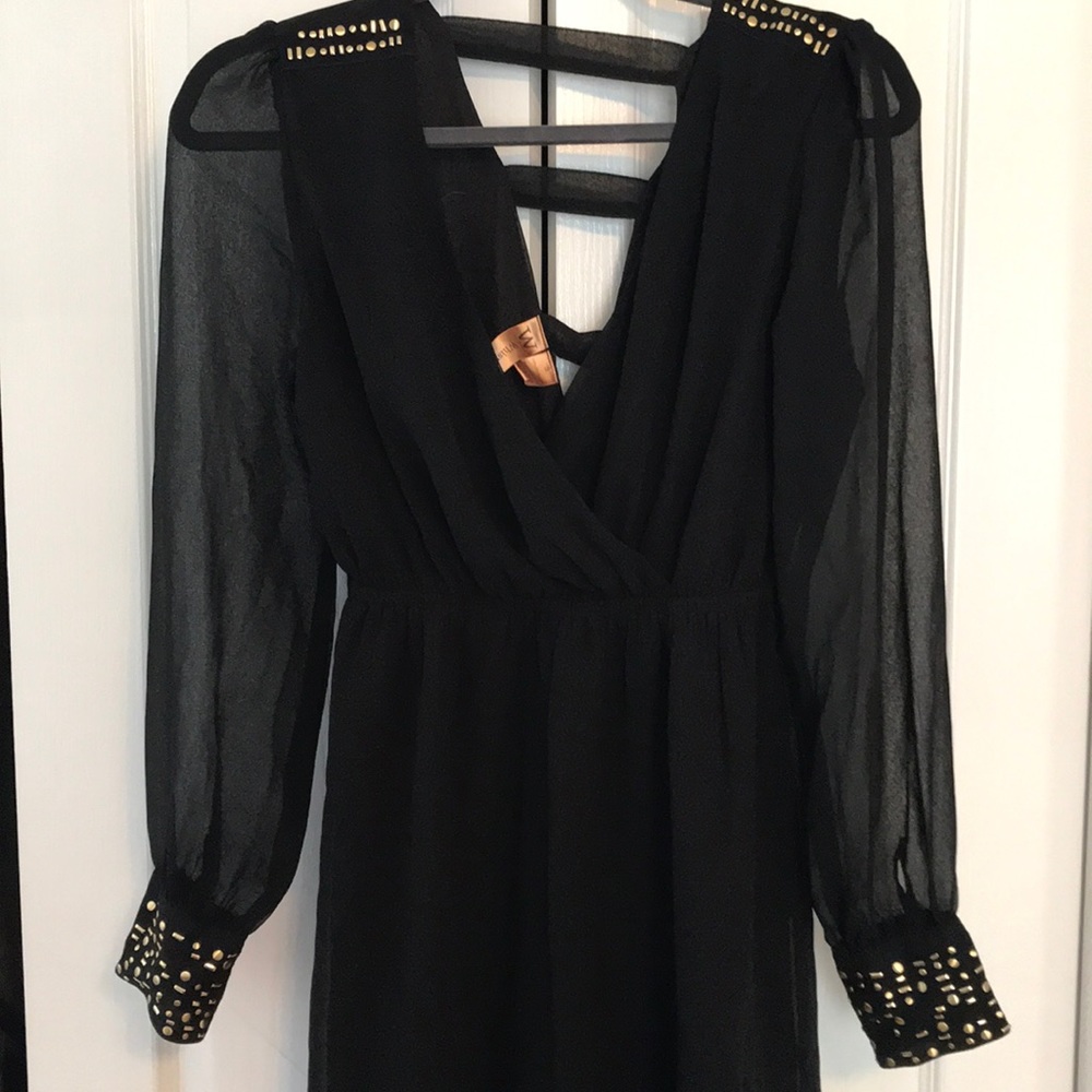 Black chiffon dress